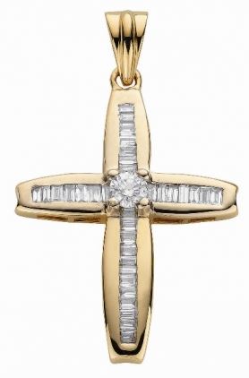 18ct Gold Diamond Cross