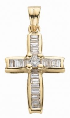 18ct Gold Diamond Cross