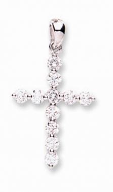 18ct White Gold Diamond Cross