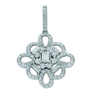 18ct White Gold Fancy Diamond Pendant 1.04ct