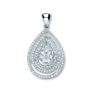 18ct White Gold Fancy Diamond Pendant