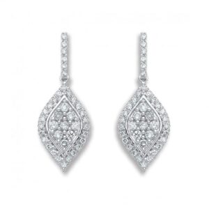 18ct White Gold Diamond Drop Earrings