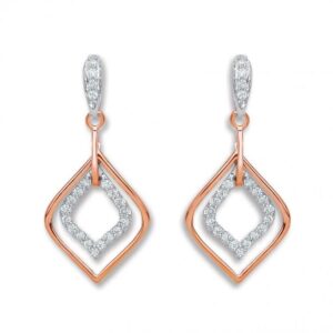 18ct Rose Gold Diamond Drop Earrings