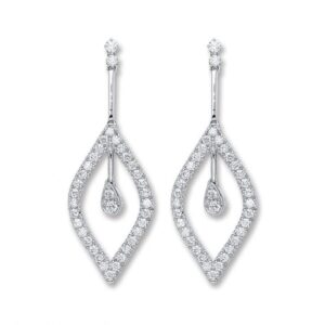 18ct White Gold Diamond Drop Earrings