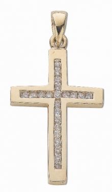 9ct Gold Diamond Cross
