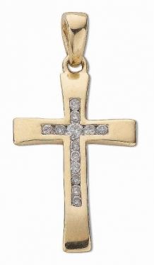 9ct Gold Diamond Cross