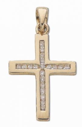 9ct Gold Diamond Cross