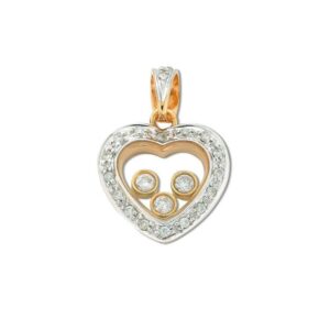 9ct Gold Floating Diamond Heart Pendant
