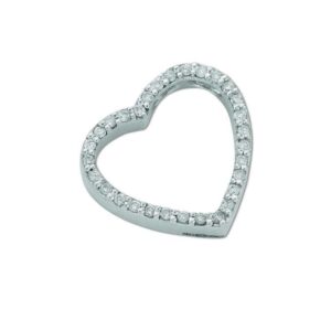 9ct White Gold Diamond Heart Pendant