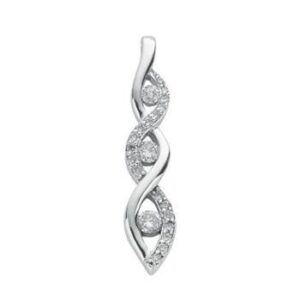 9ct White Gold Fancy Diamond Pendant