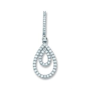 9ct White Gold Fancy Diamond Pendant