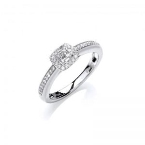 18ct white gold princess cut diamond dress ring