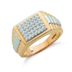 9ct Multi Colour Gold Diamond Dress Ring