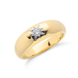 9ct gold single stone Diamond ring