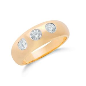 9ct gold 3 stone Diamond ring