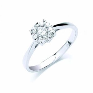18ct white gold illusion set diamond ring