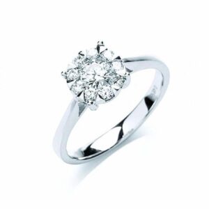 18ct white gold illusion set diamond ring