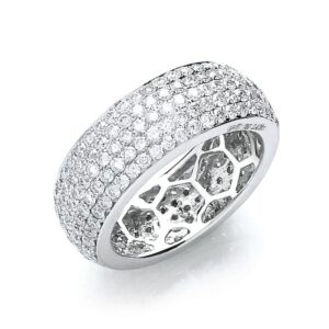 18ct white gold pavé set diamond ring