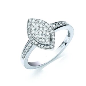 18ct white gold fancy diamond ring