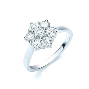 18ct white gold cluster diamond ring