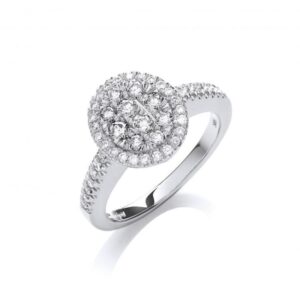 18ct white gold diamond dress ring