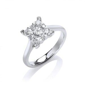 18ct white gold diamond dress ring