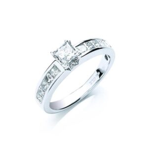 18ct white gold princess cut diamond ring