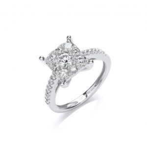 18ct white gold fancy diamond ring
