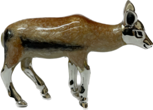 Sterling Silver Enamel Gazelle By Saturno