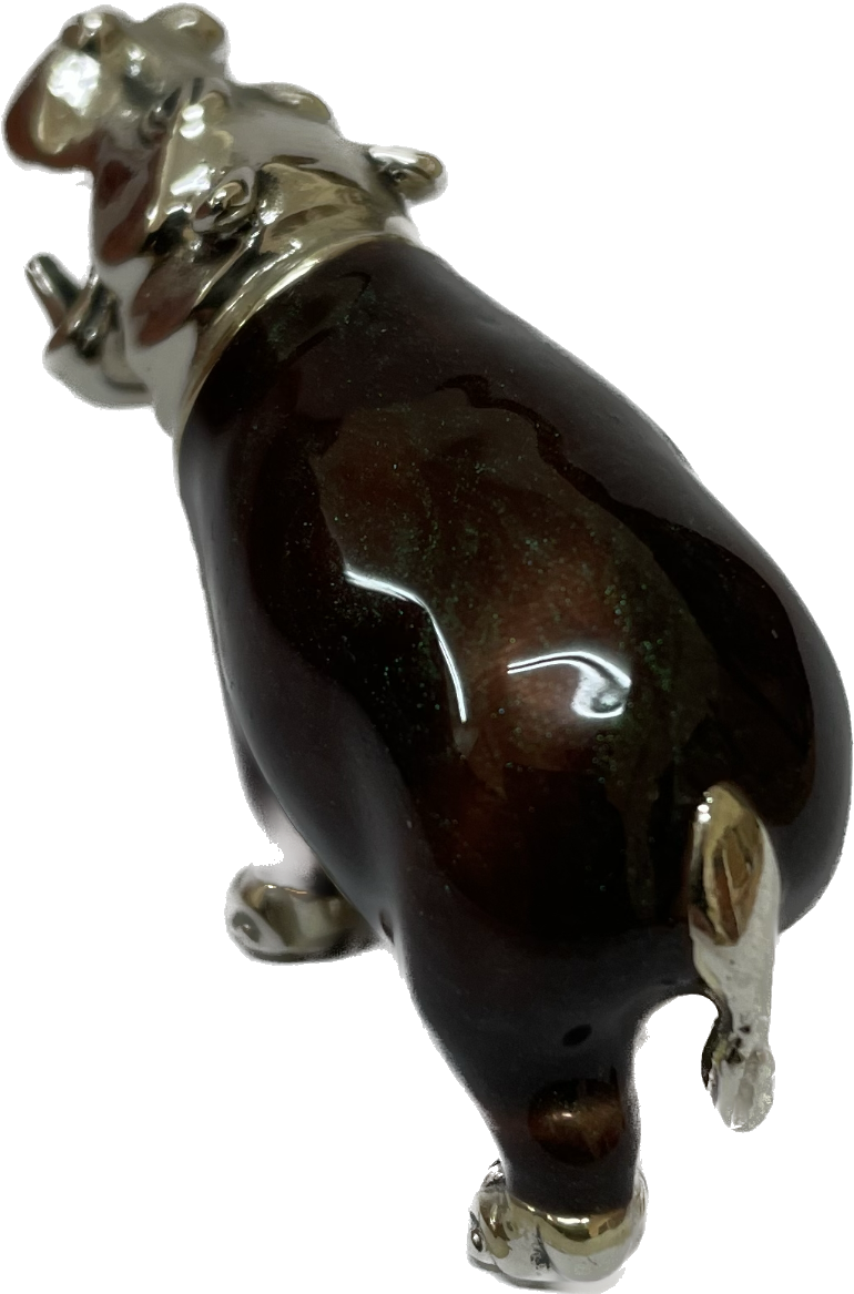 Sterling Silver Enamel Hippo By Saturno