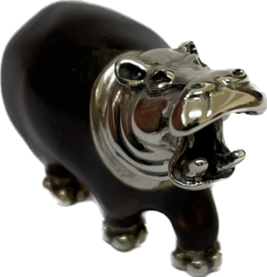 Sterling Silver Enamel Hippo By Saturno