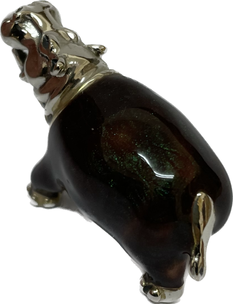 Saturno Sterling Silver Enamel Hippo - Image 3