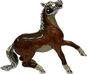 Sterling Silver Enamel Horse By Saturno
