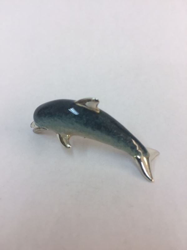 Sterling Silver Enamel Dolphin By Saturno