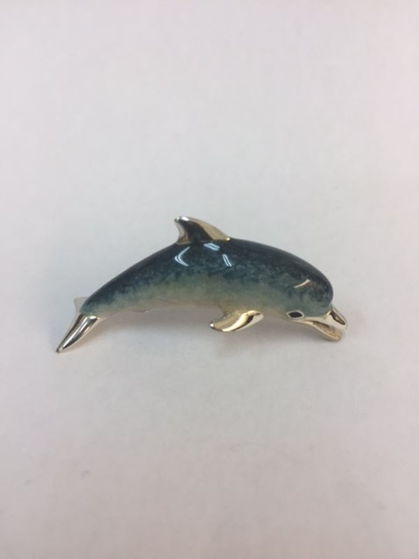 Sterling Silver Enamel Dolphin By Saturno