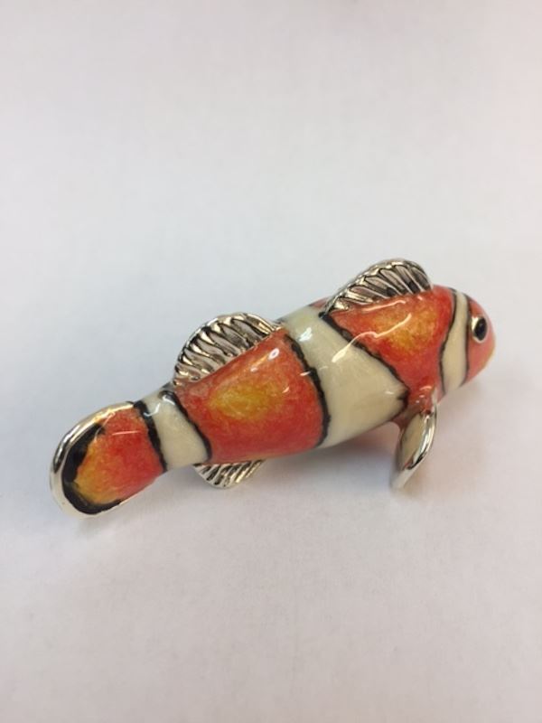Sterling Silver Enamel Clownfish by Saturno