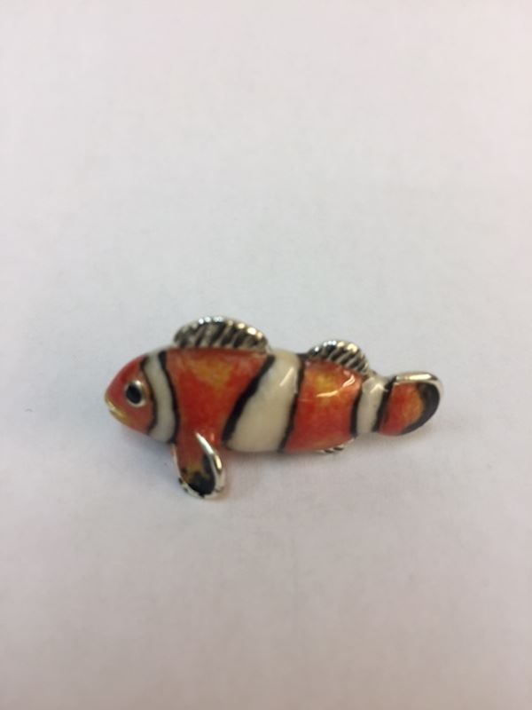 Sterling Silver Enamel Clownfish by Saturno