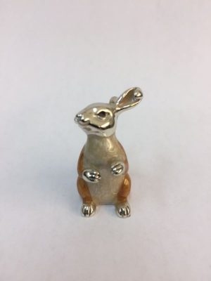 Sterling Silver Enamel Rabbit By Saturno