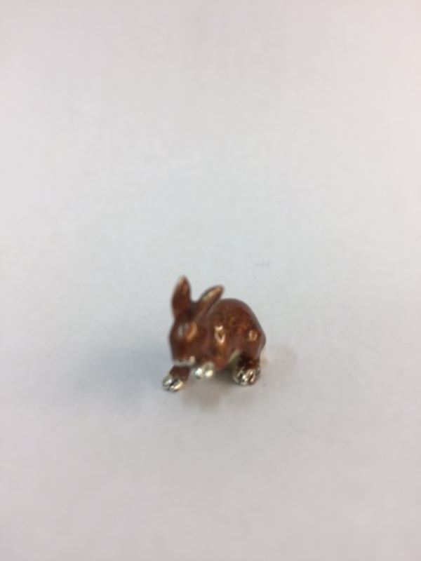 Sterling Silver Enamel Rabbit By Sorini Argenti