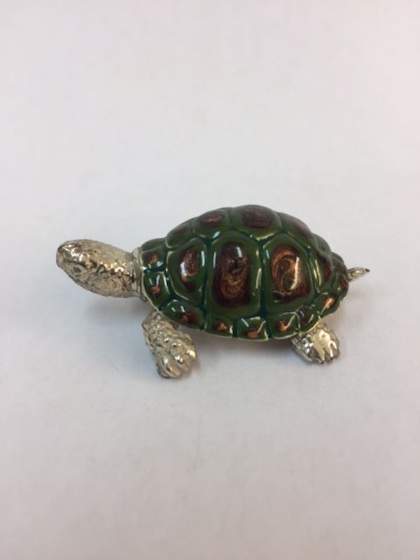 Sterling Silver Enamel Tortoise By Sorini Argenti