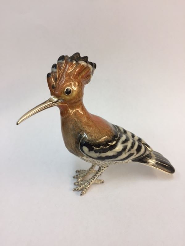 Sterling Silver Enamel Hoopoe By Sorini Argenti