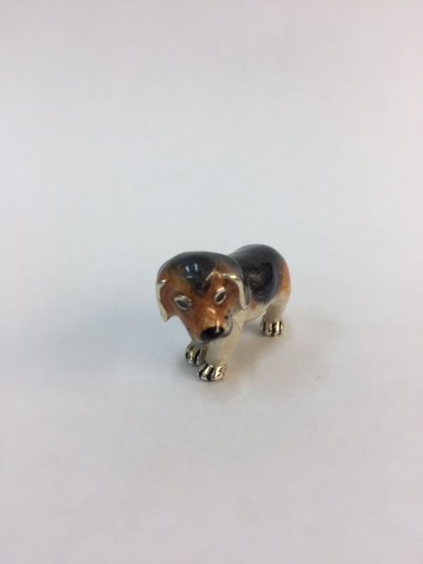 Sterling Silver Enamel Beagle By Saturno