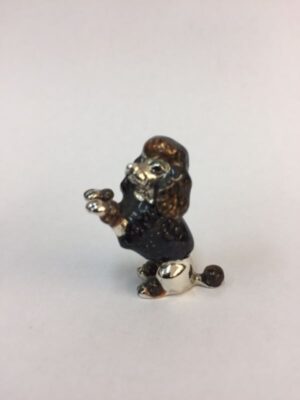 Sterling Silver Enamel Poodle By Saturno