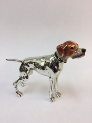 Sterling Silver Enamel Pointer By Saturno