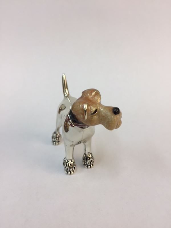 Sterling Silver Enamel Fox Terrier By Saturno - Image 2