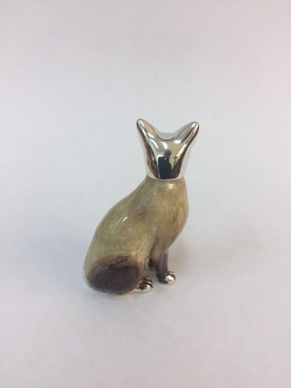 Sterling Silver Enamel Siamese Cat By Saturno