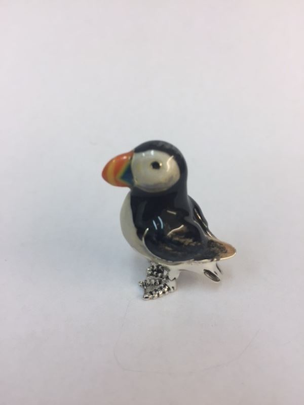 Sterling Silver Enamel Puffin By Saturno - Image 3