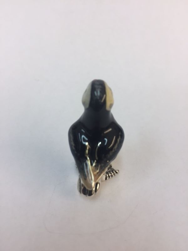 Sterling Silver Enamel Puffin By Saturno - Image 2