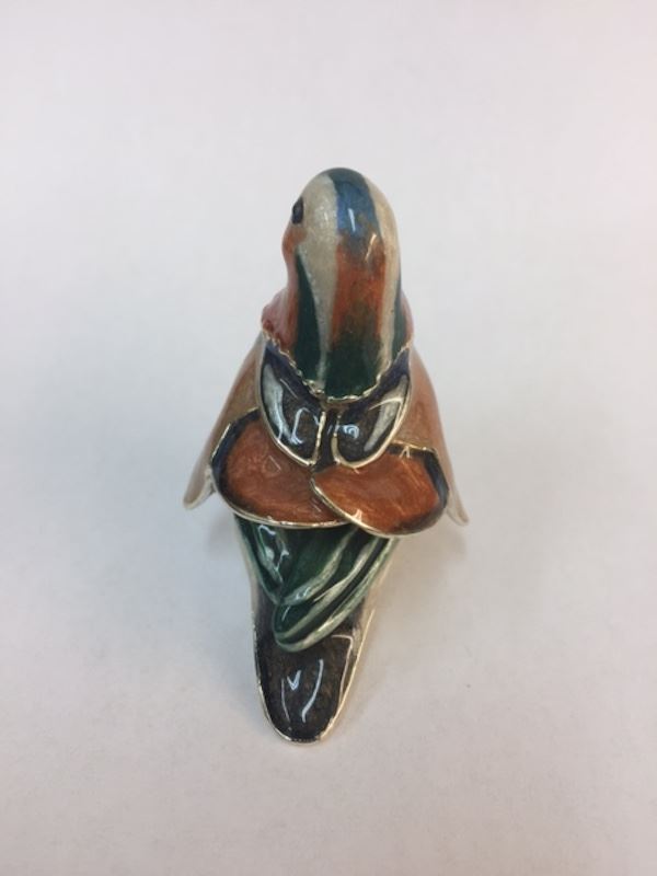 Sterling Silver Enamel Mandarin Duck By Saturno - Image 3