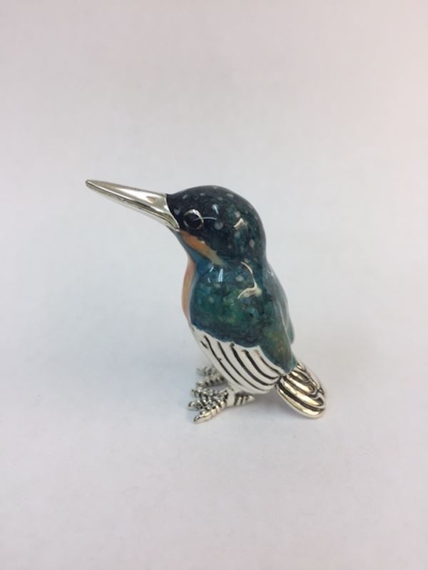 Sterling Silver Enamel Kingfisher by Saturno - Image 3